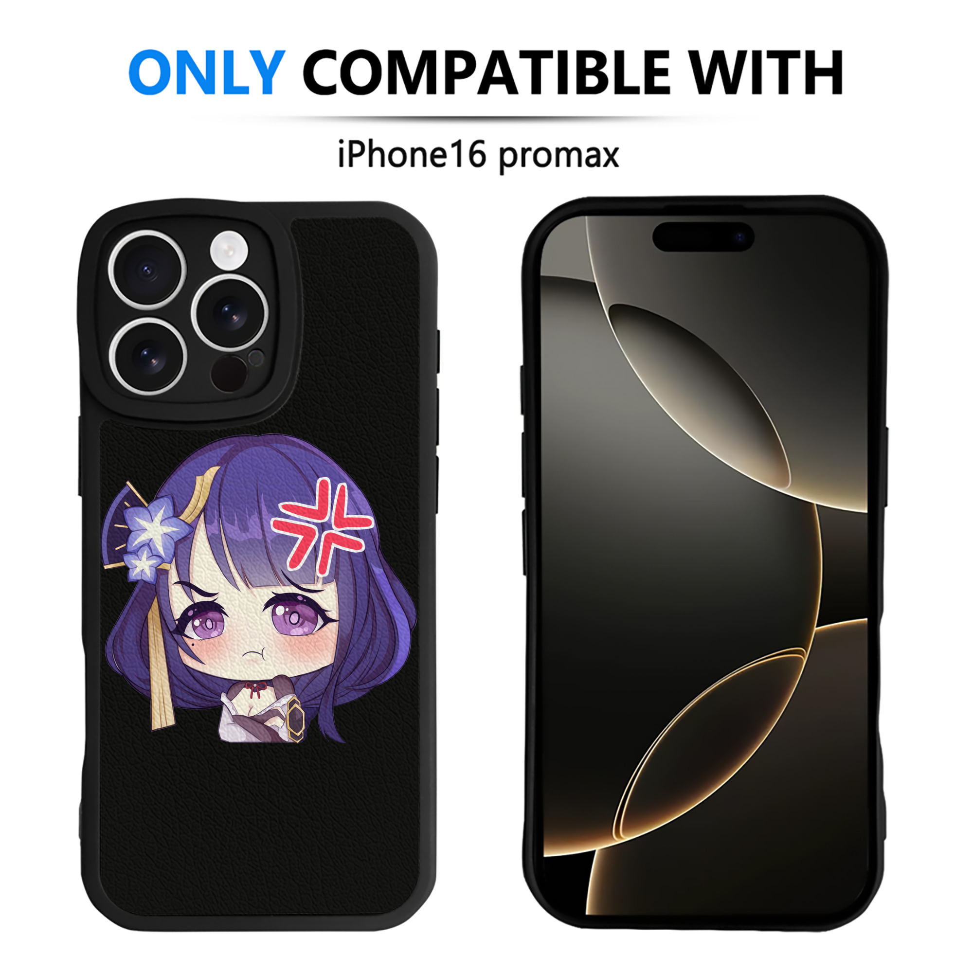 げんし神 雷電将軍 らいでんしょうぐん genshin Raiden Shogun 【iPhone 16シリーズ対応】シリコンスマホケース（レザー調） 材質：シリコン